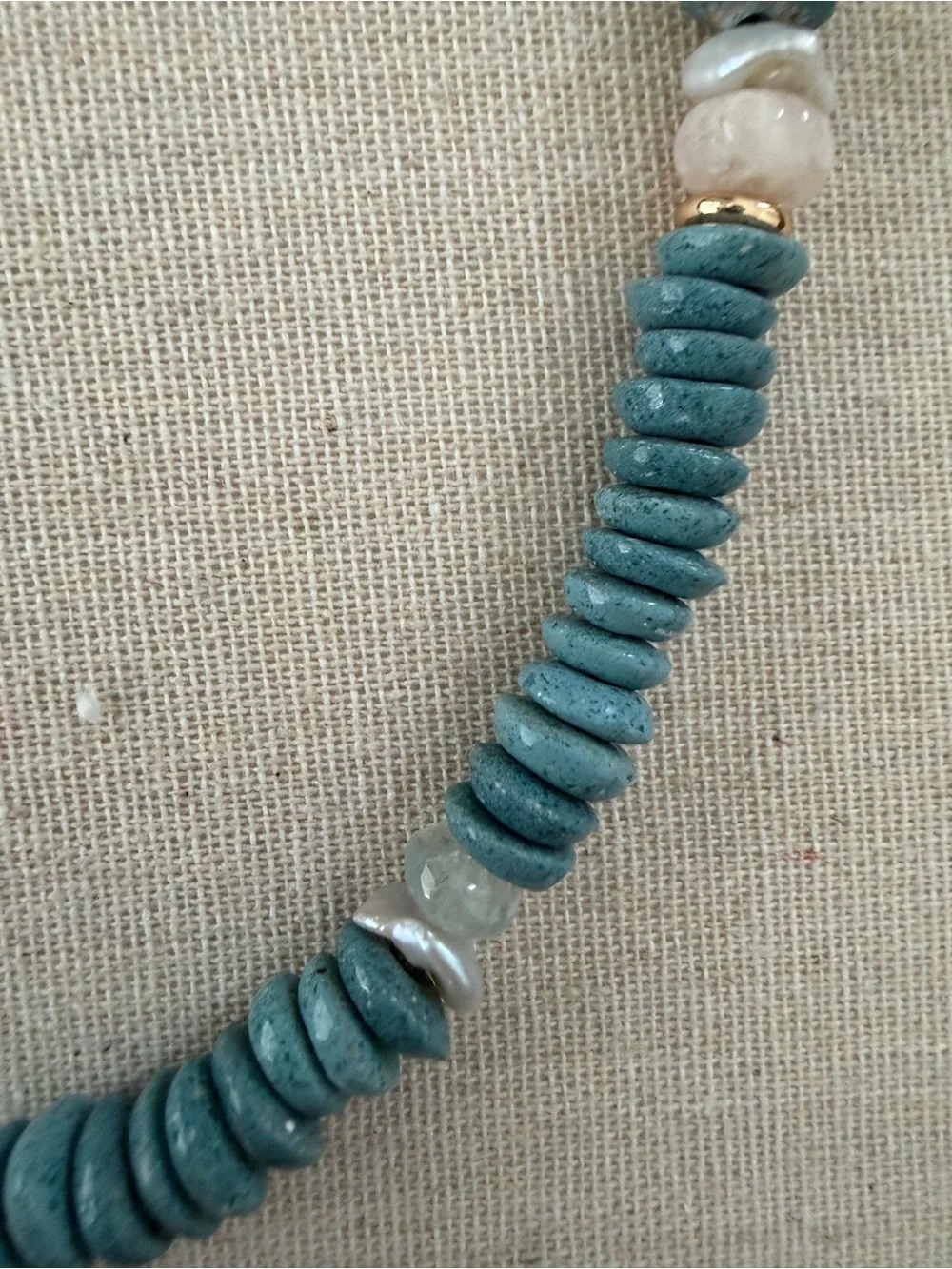 14k gold blue  stone and gold necklace 14k gold stamped